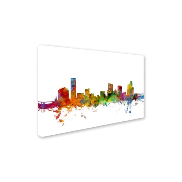 Michael Tompsett 'Grand Rapids Michigan Skyline' Canvas Art,16x24